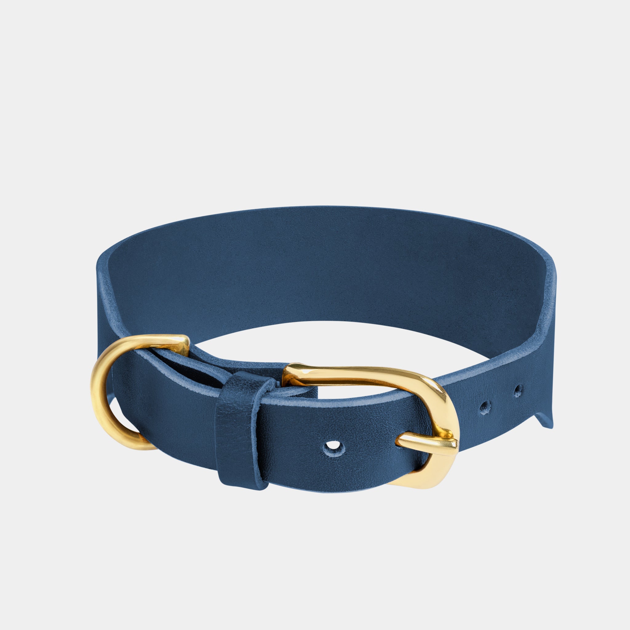 Atlas Leather Collar & Aura Handsfree Leash in Midnight Navy