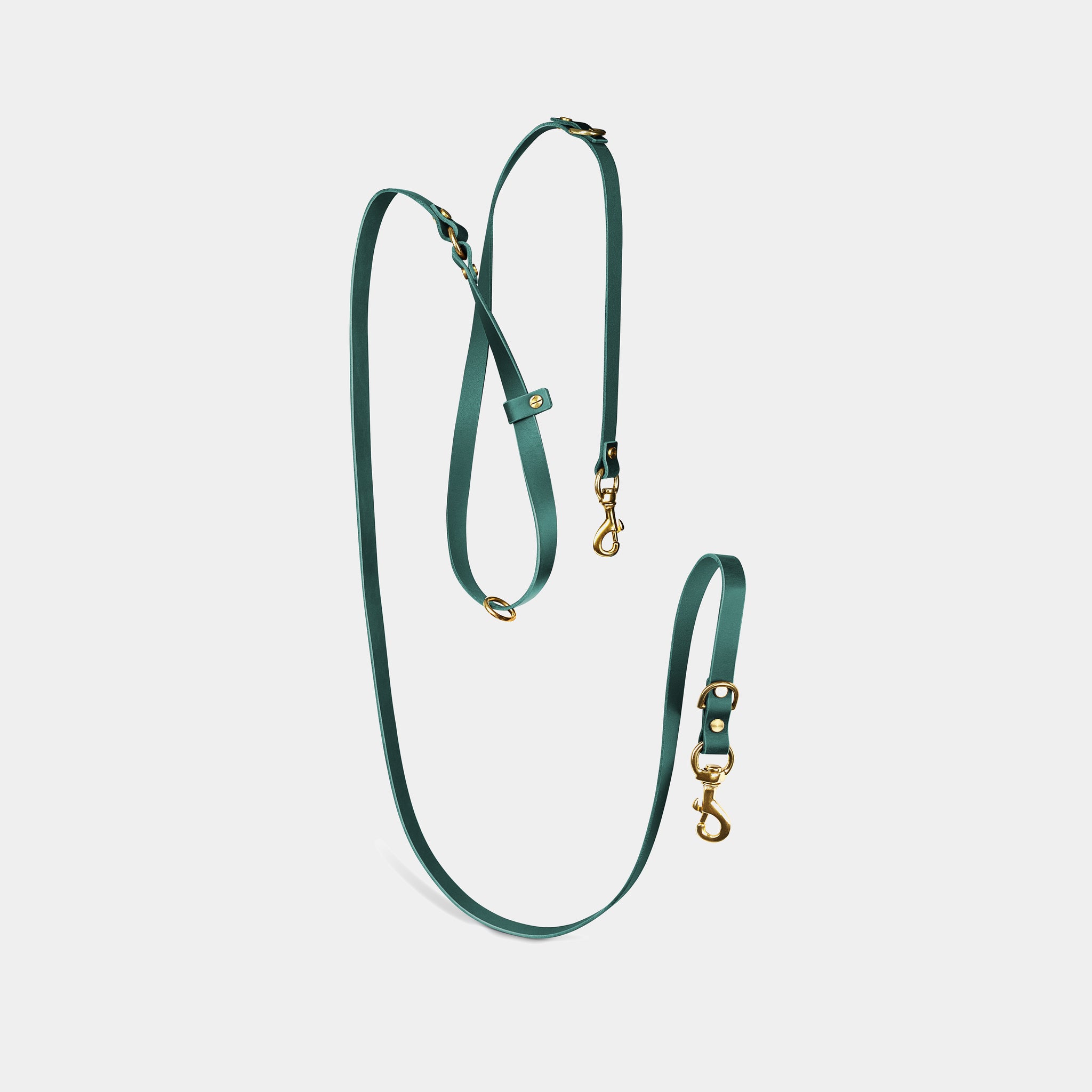 Grace Leather Collar & Aura Handsfree Leash in Forest Green