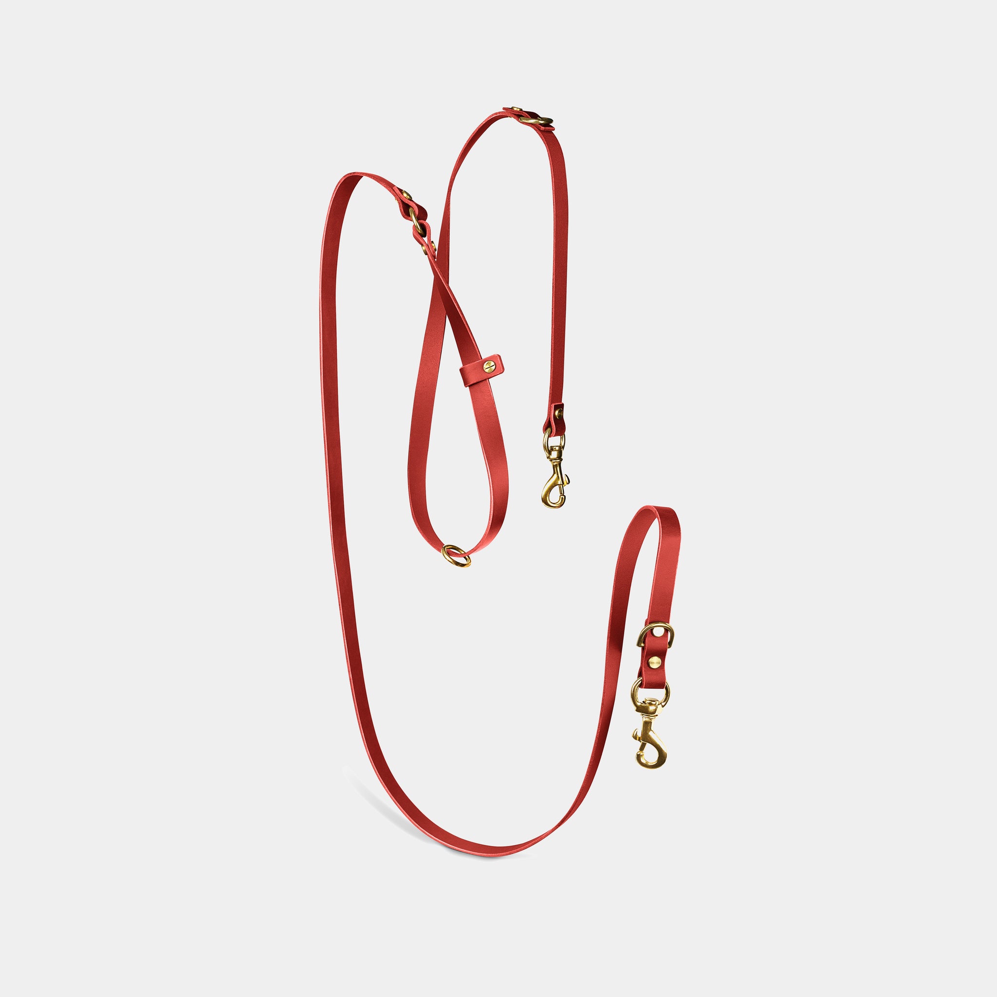 Aura Hands-Free Leather Leash in Burgundy Red