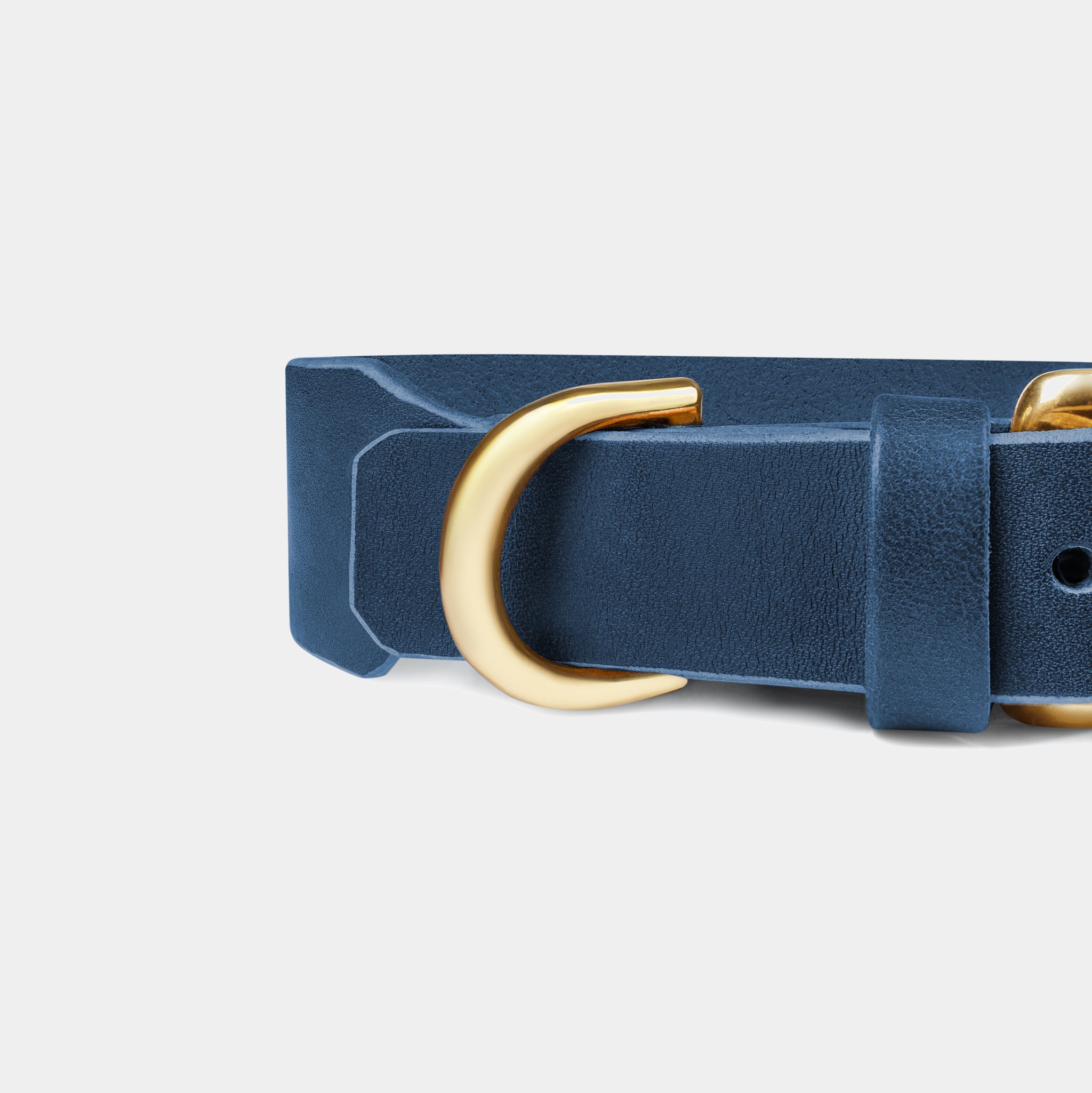 Grace Leather Collar & Aura Handsfree Leash in Midnight Navy