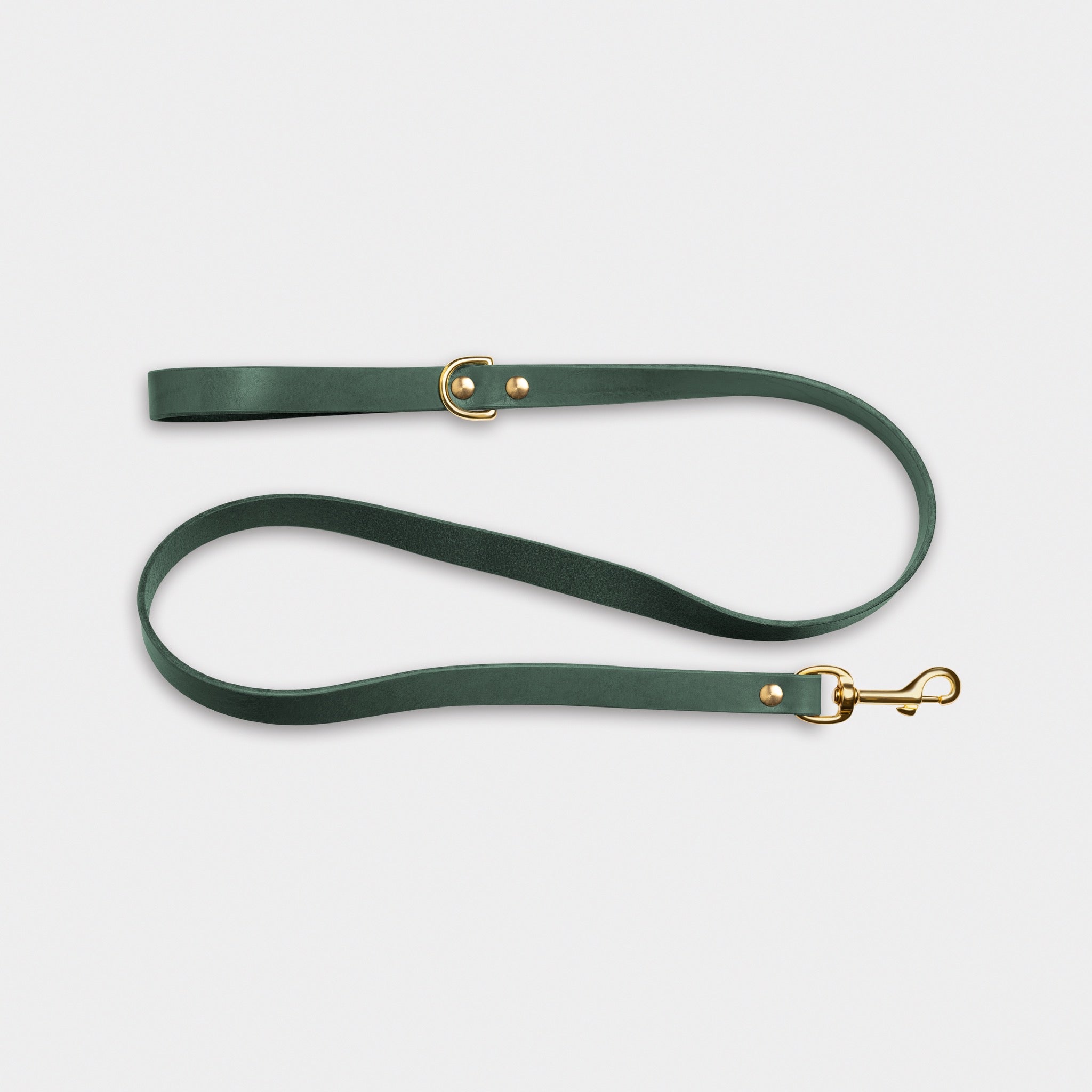 Heritage City Leather Leash in Forest Green