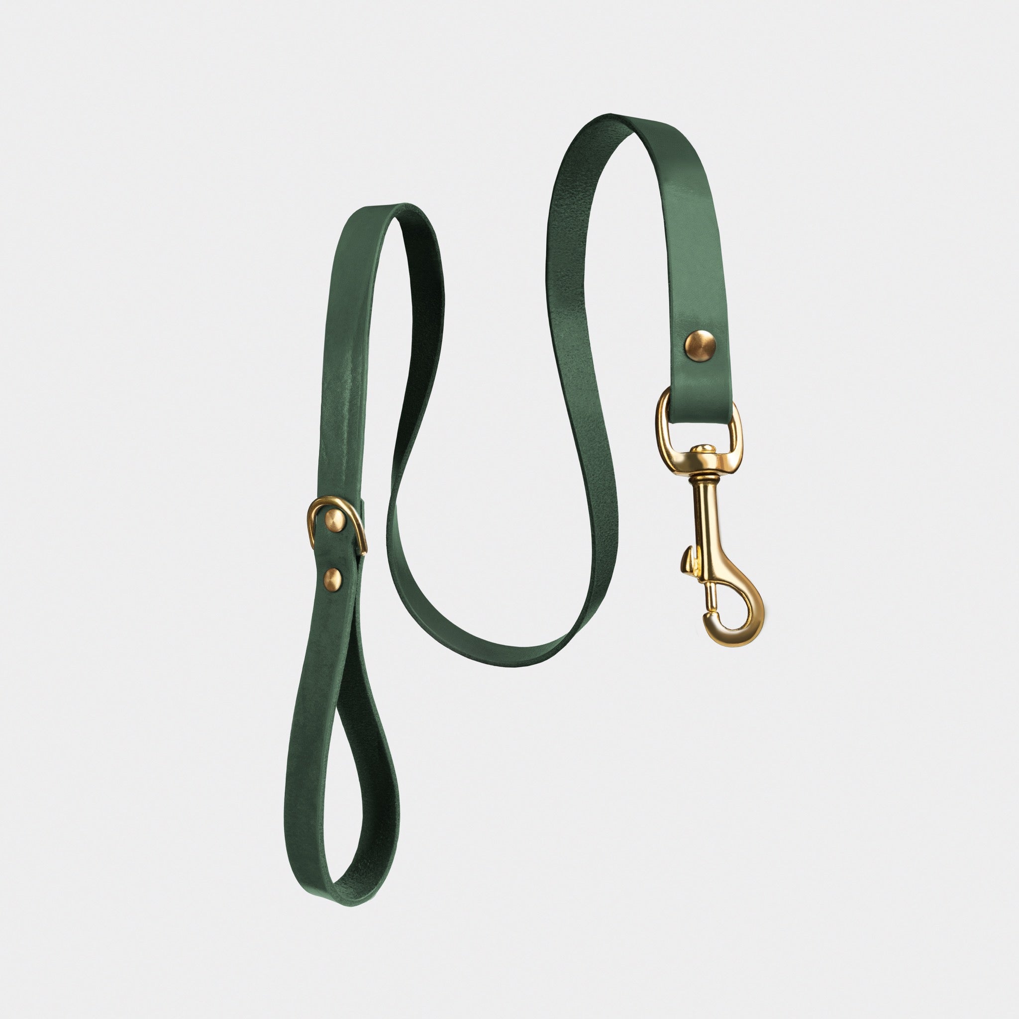 Heritage City Leather Leash in Forest Green