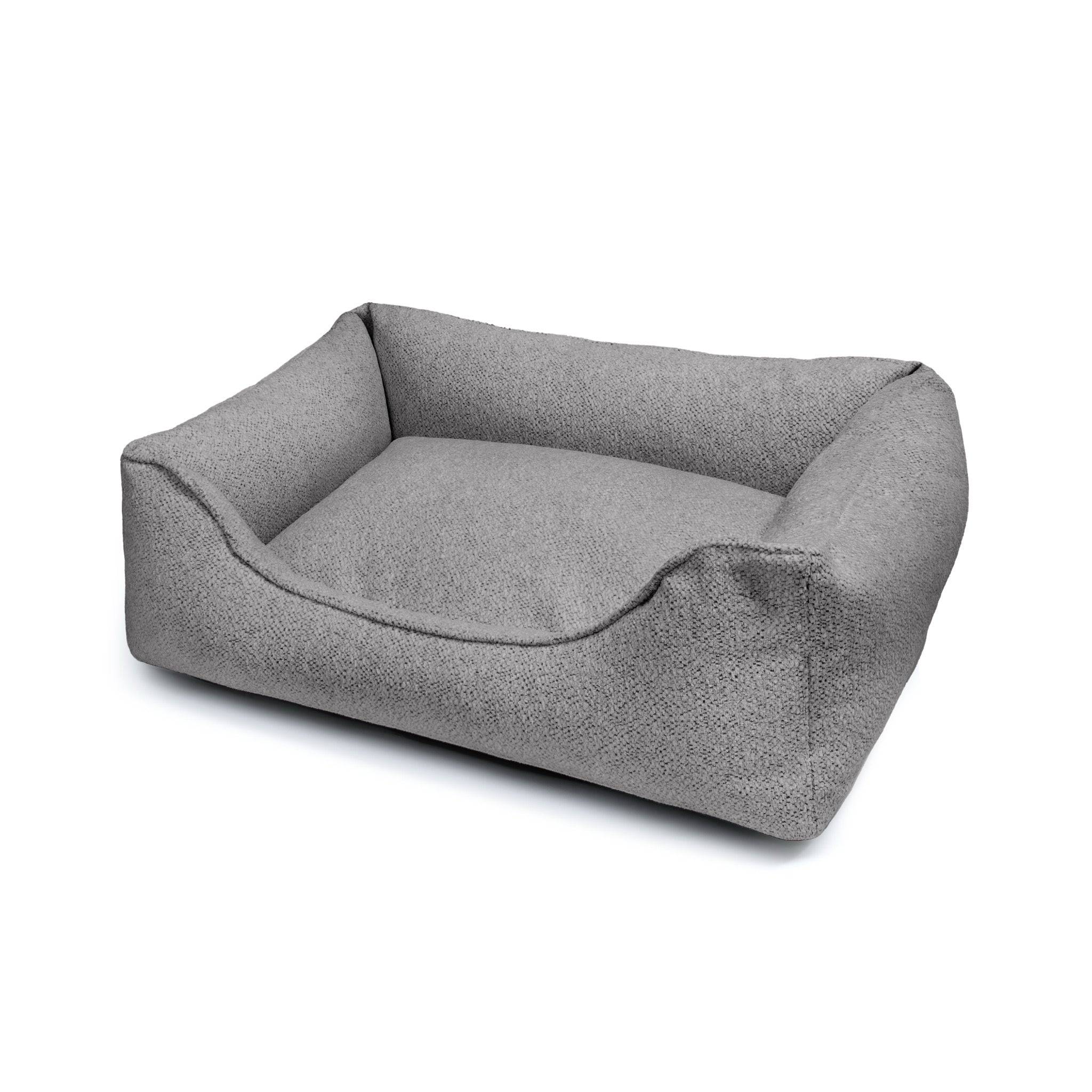 Stone-colored Gaya Lounge Bed by The Dogs Company, a cozy pet bed with soft cushioning and stylish design for dogs.