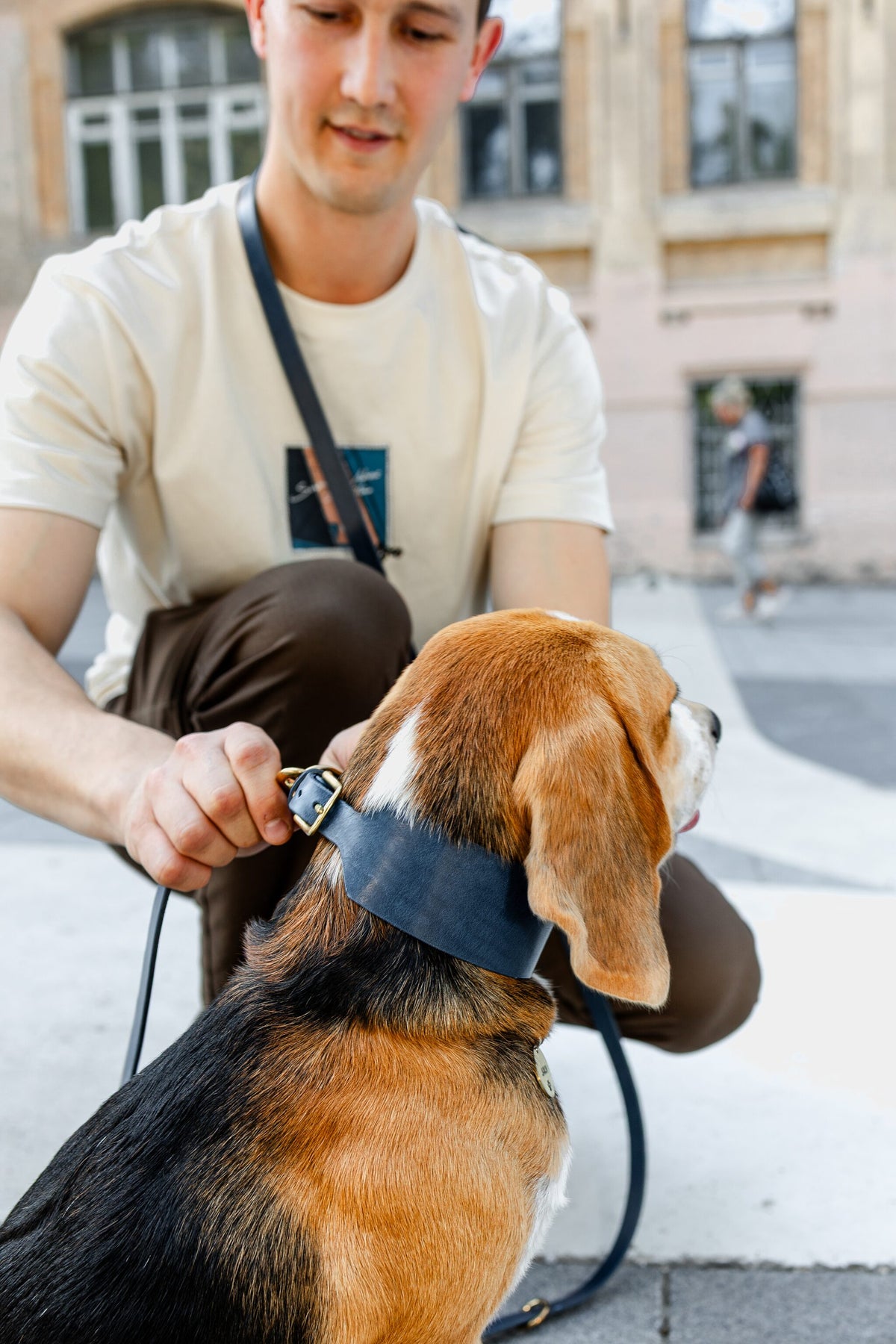 Atlas Wide Dog Collar in Midnight Navy