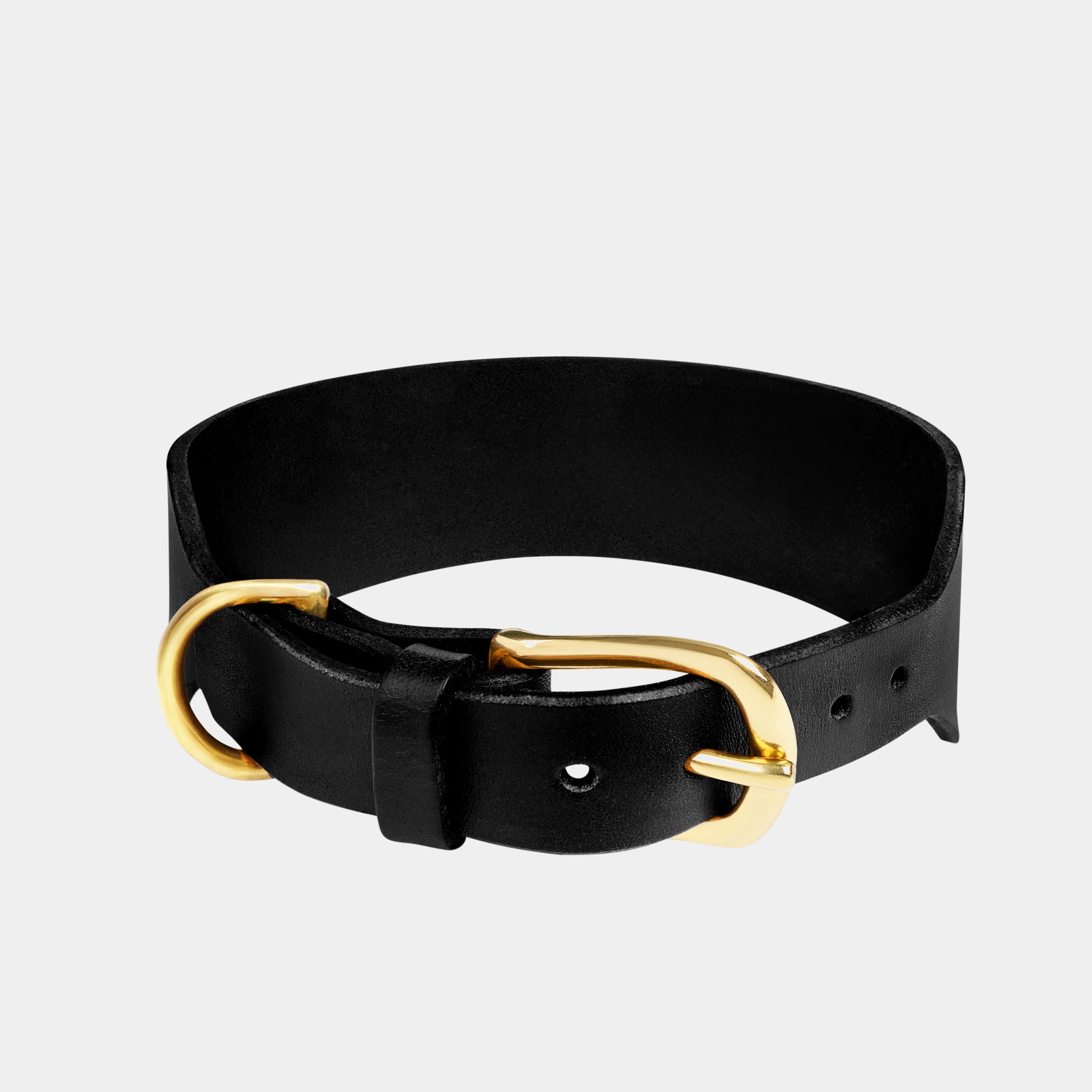 Atlas Wide Dog Collar in Noir