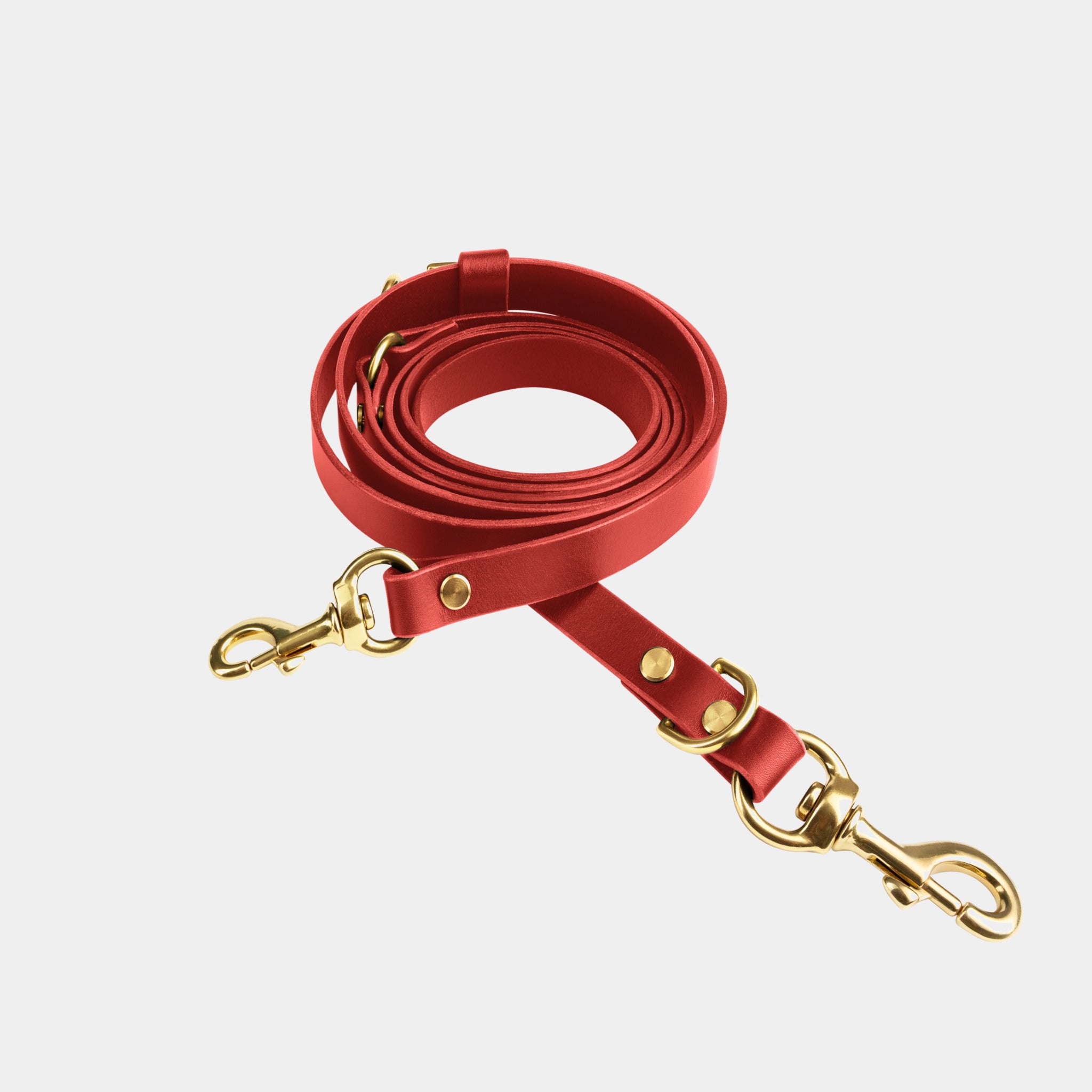 Aura Hands-Free Leather Leash in Burgundy Red