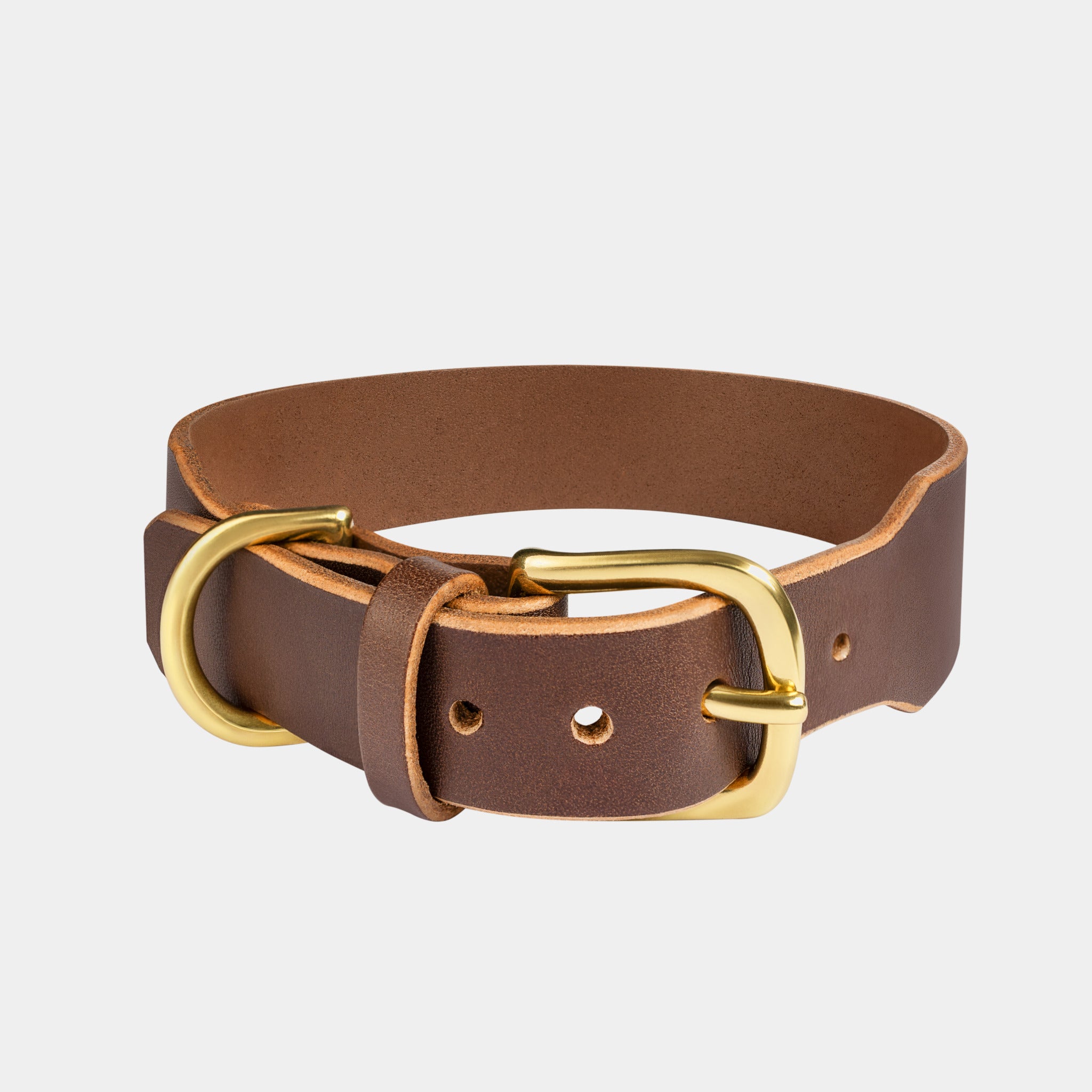 Grace Leather Collar & Aura Handsfree Leash in Coffee Brown