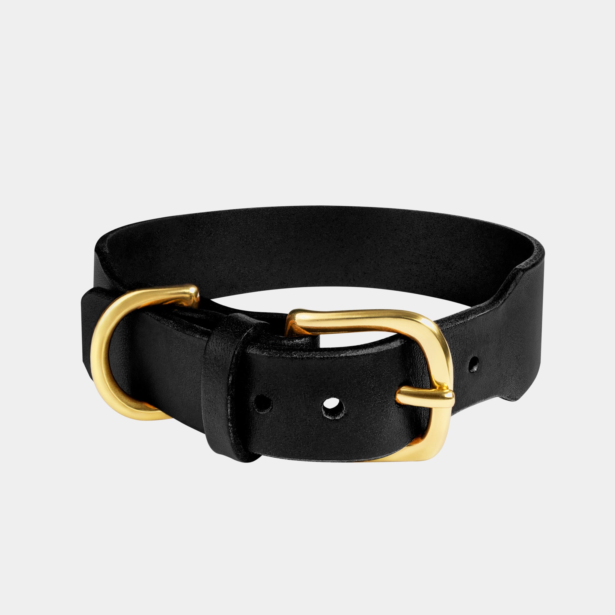 Grace Leather Collar & Aura Handsfree Leash in Noir