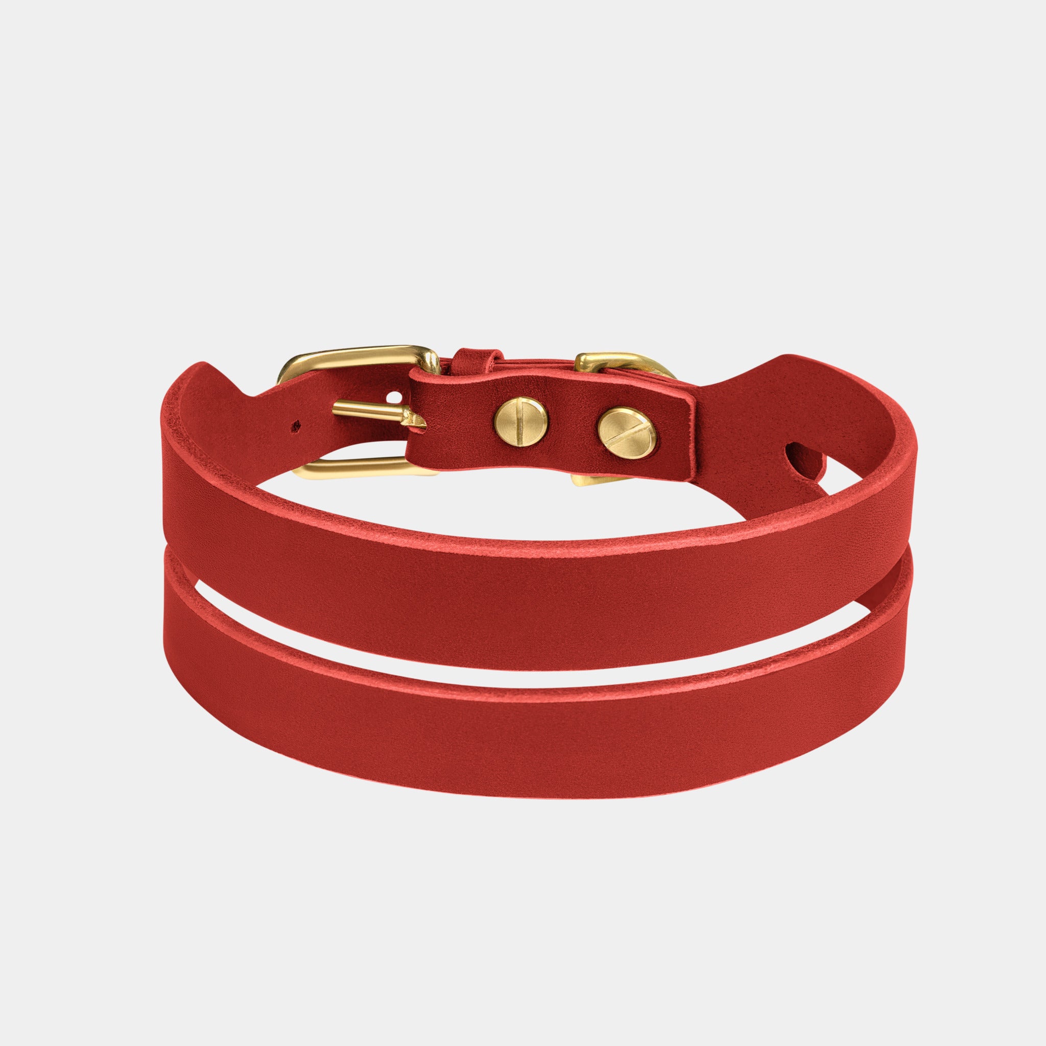 Halo Wide Dog Collar in Burgundy Red