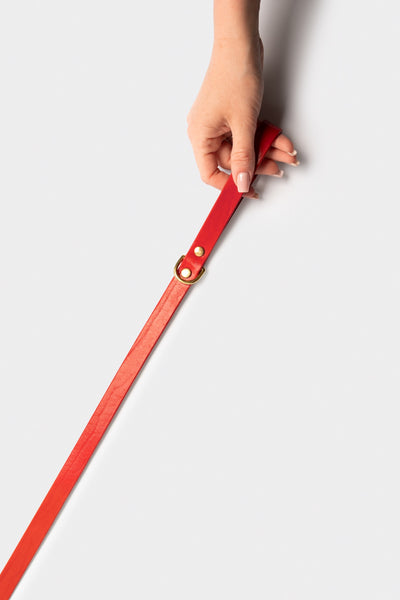 Heritage City Leather Leash in Burgundy Red