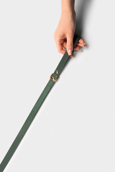 Heritage City Leather Leash in Forest Green