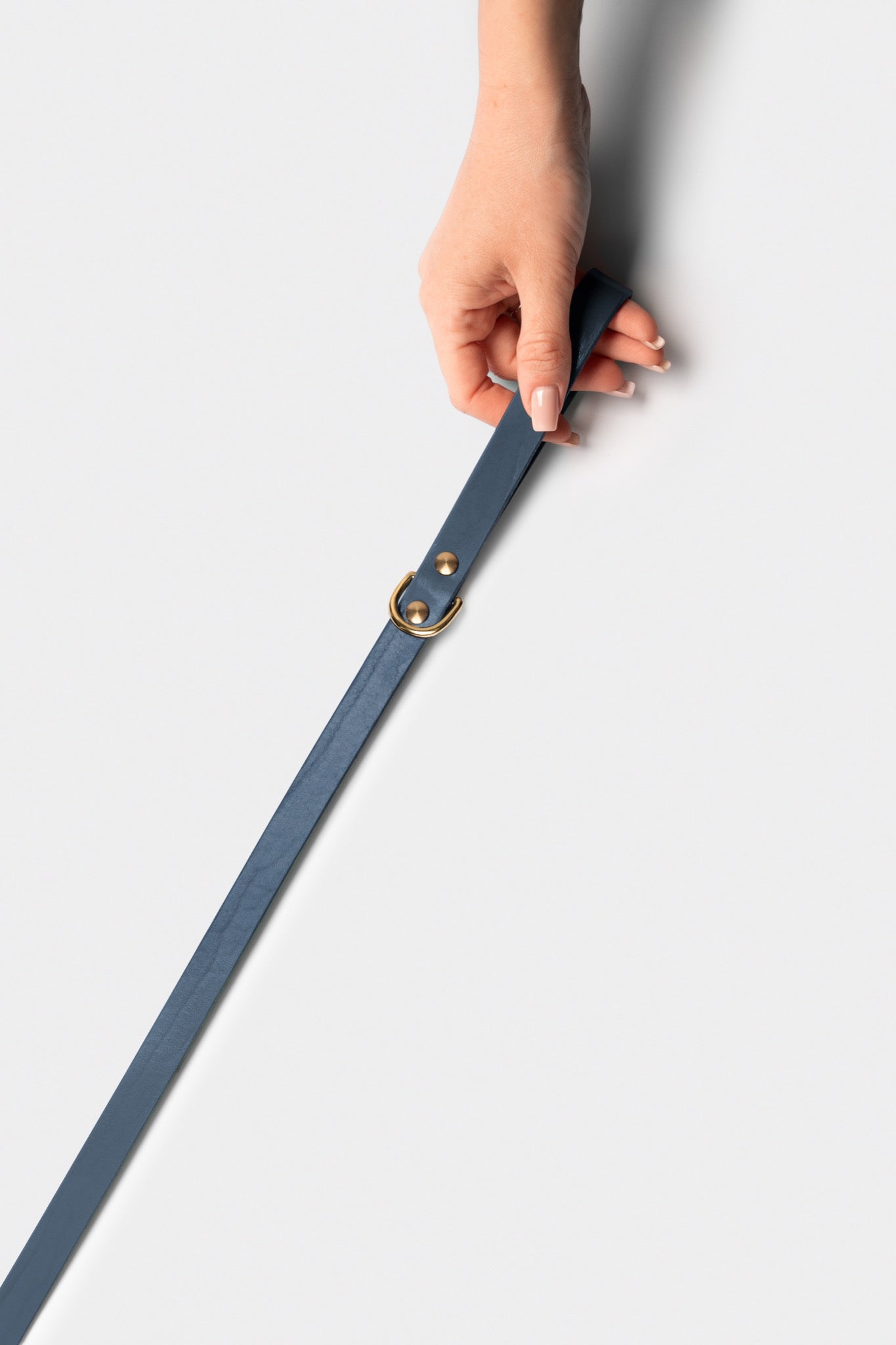 Heritage City Leather Leash in Midnight Navy