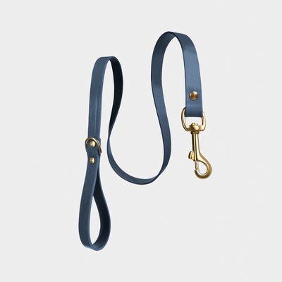 Heritage City Leather Leash in Midnight Navy