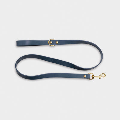 Heritage City Leather Leash in Midnight Navy