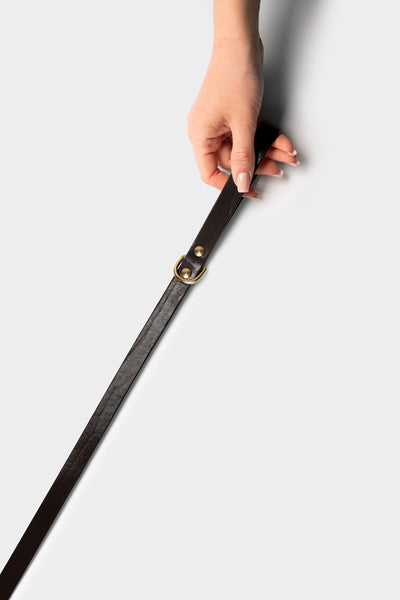 Heritage City Leather Leash in Noir