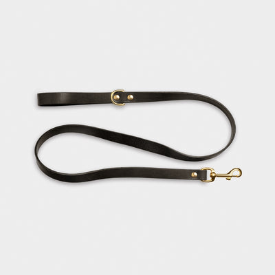 Heritage City Leather Leash in Noir